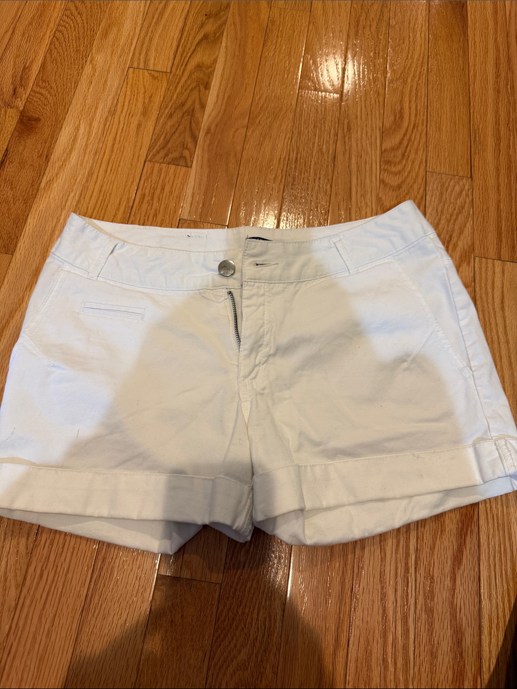 Express White Cuffed Shorts